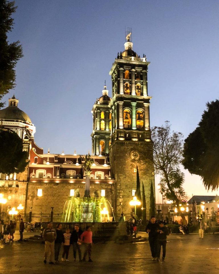 el zocalo de puebla at night - Brooklyn Tropicali